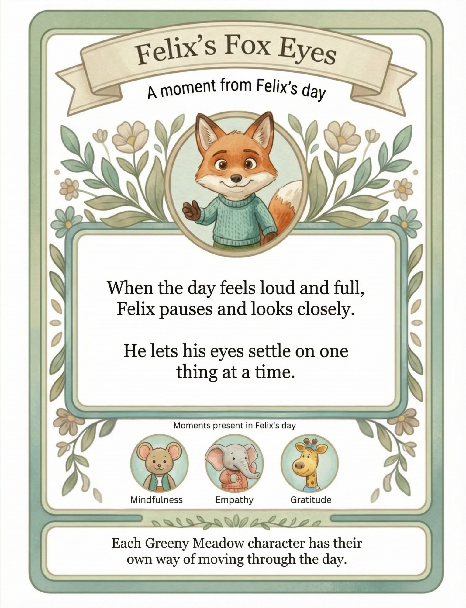 Greeny Meadow Skill Cards